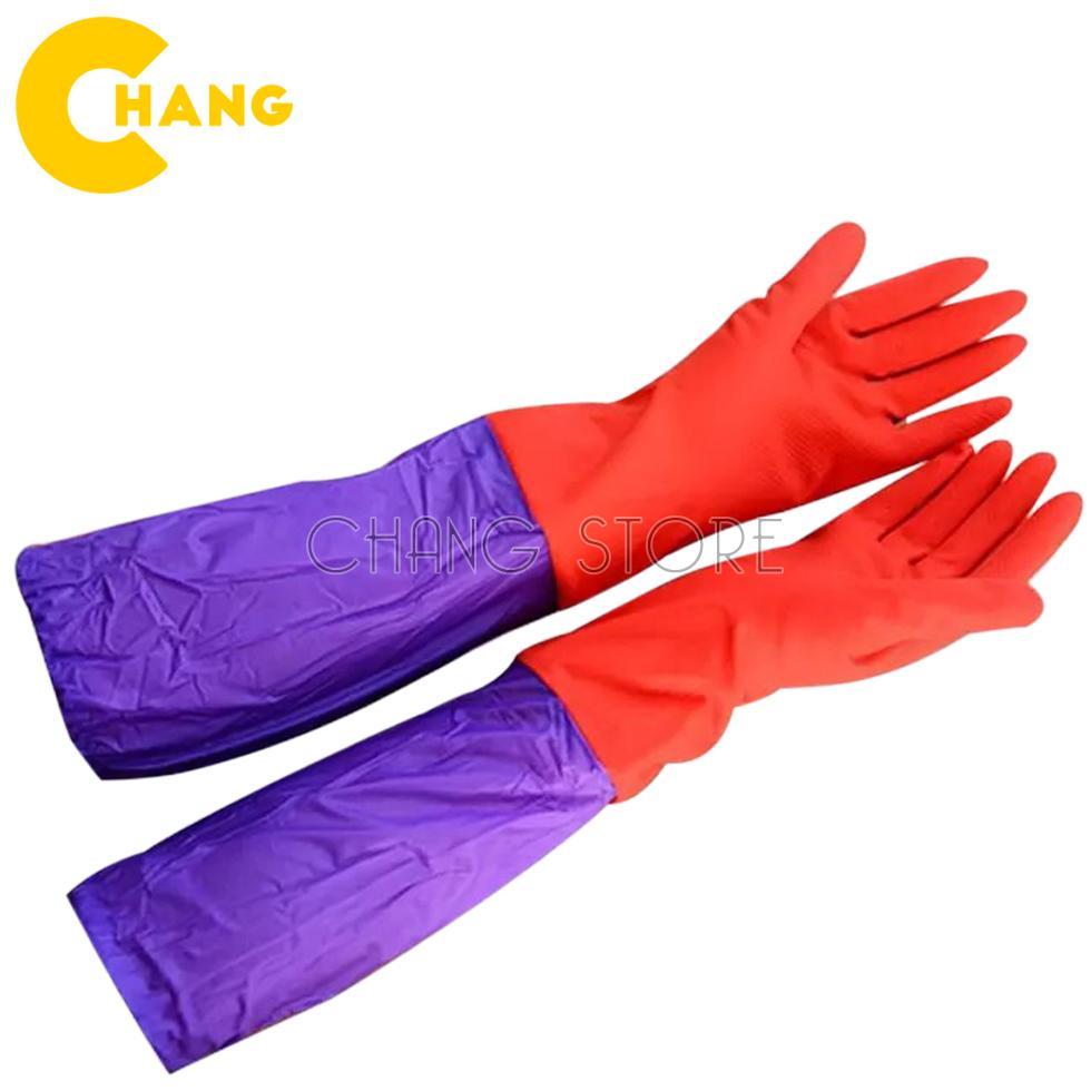 Găng Tay Rửa Bát Lót Nỉ Cổ Cao, Giúp Giữ Ấm và Bảo Vệ Da Tay