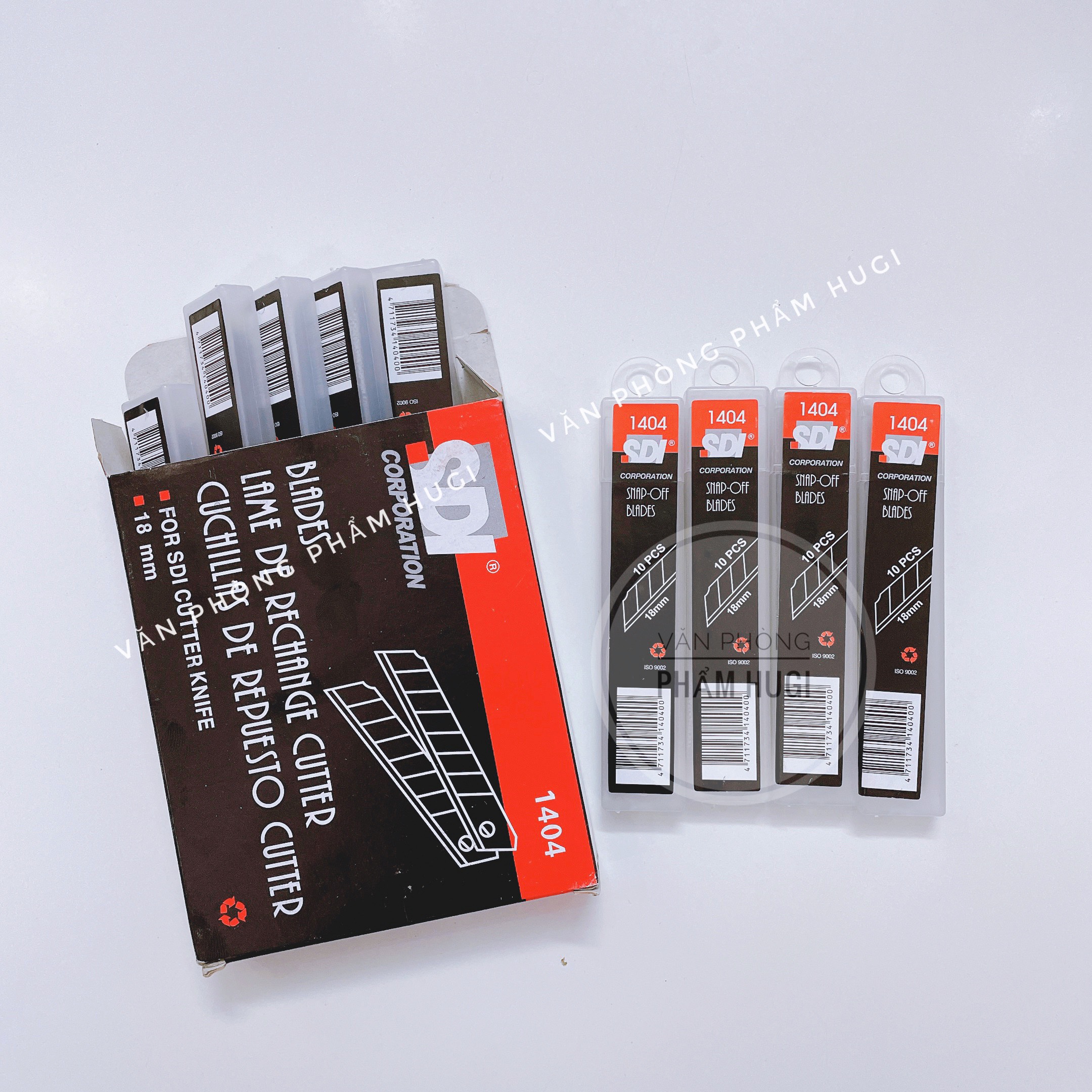 Hộp 10 Lưỡi Dao Rọc Giấy SDI Loại Lớn (18mm)