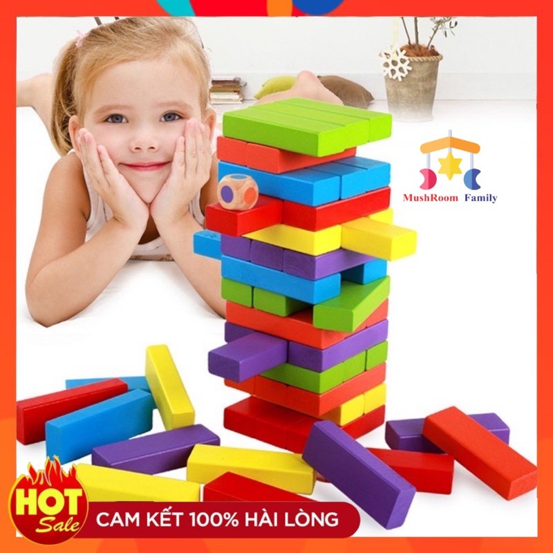 [HCM]Đồ Chơi Rút Gỗ Màu 54 Thanh Size To Cho Bé