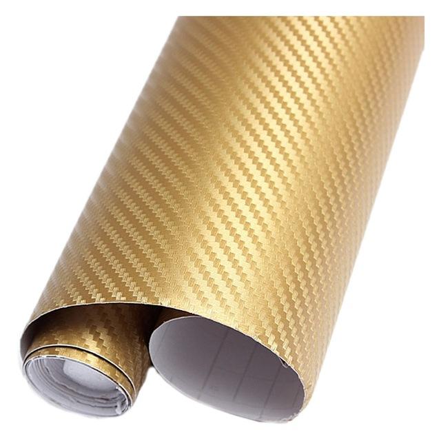 Decal Cacbon 3D dùng để dán trang trí oto,xe máy (Màu Vàng khổ 30cm x 125cm) ( Lihadu)