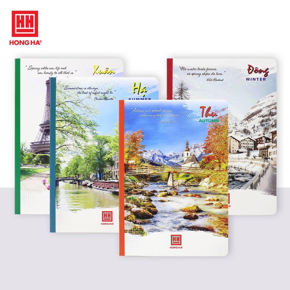 Vở kẻ ngang Hồng Hà 72 trang Pupil Bốn Mùa 1004 (lốc 10 quyển)