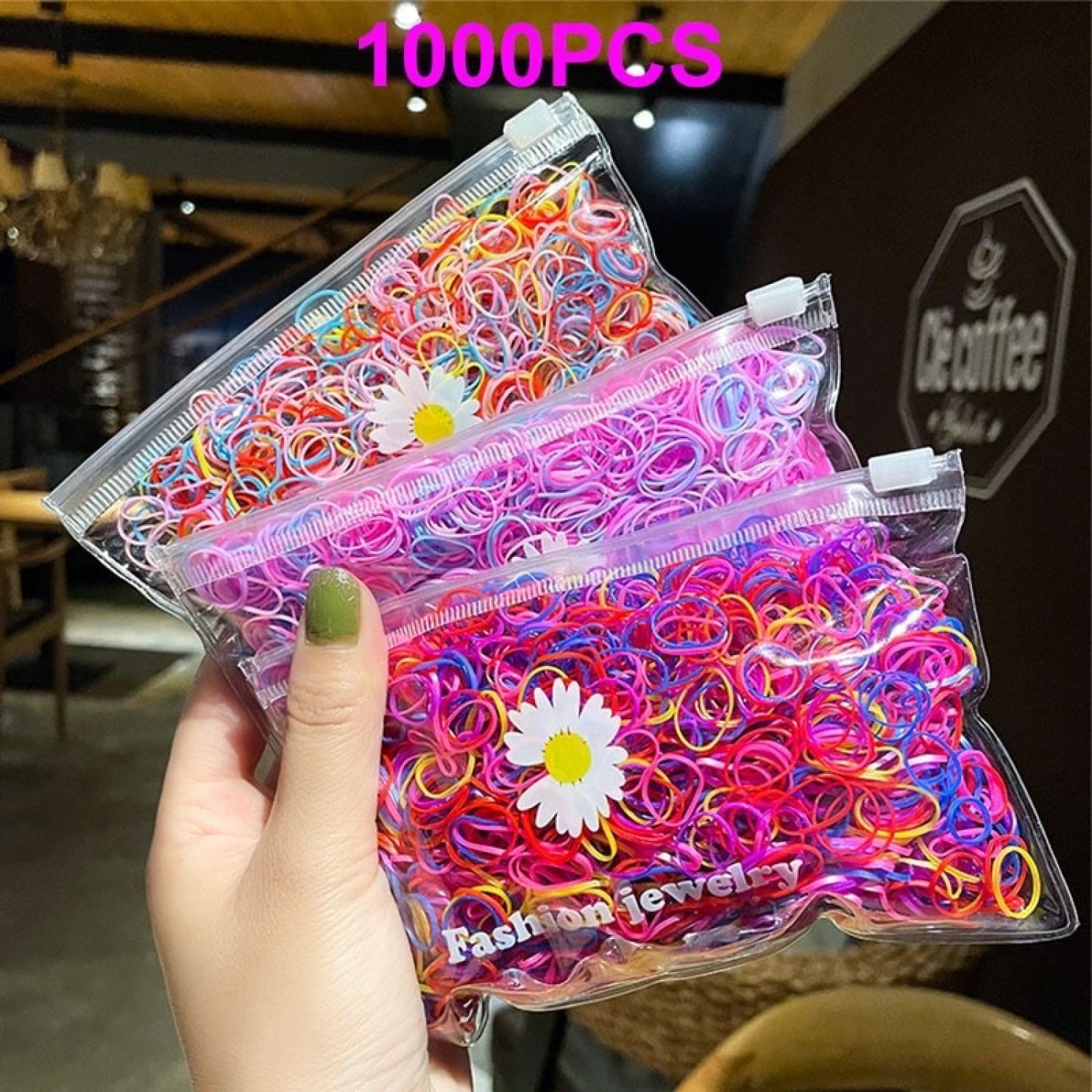 NDH0648 Set 1000 Dây Thun Buộc Tóc Nhiều Màu Sắc