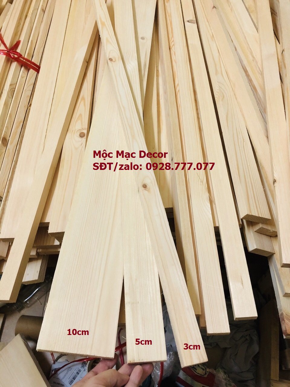 Thanh gỗ thông Dài 100 x Rộng 3 cm