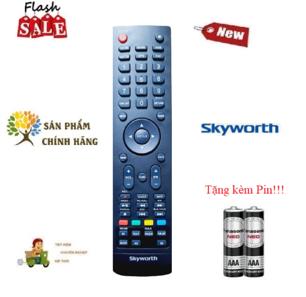 Bảng giá Remote Điều khiển tivi Skyworth LED/LCD/Smart TV- Hàng mới chính hãng Skyworth 100% Tặng kèm Pin!!!