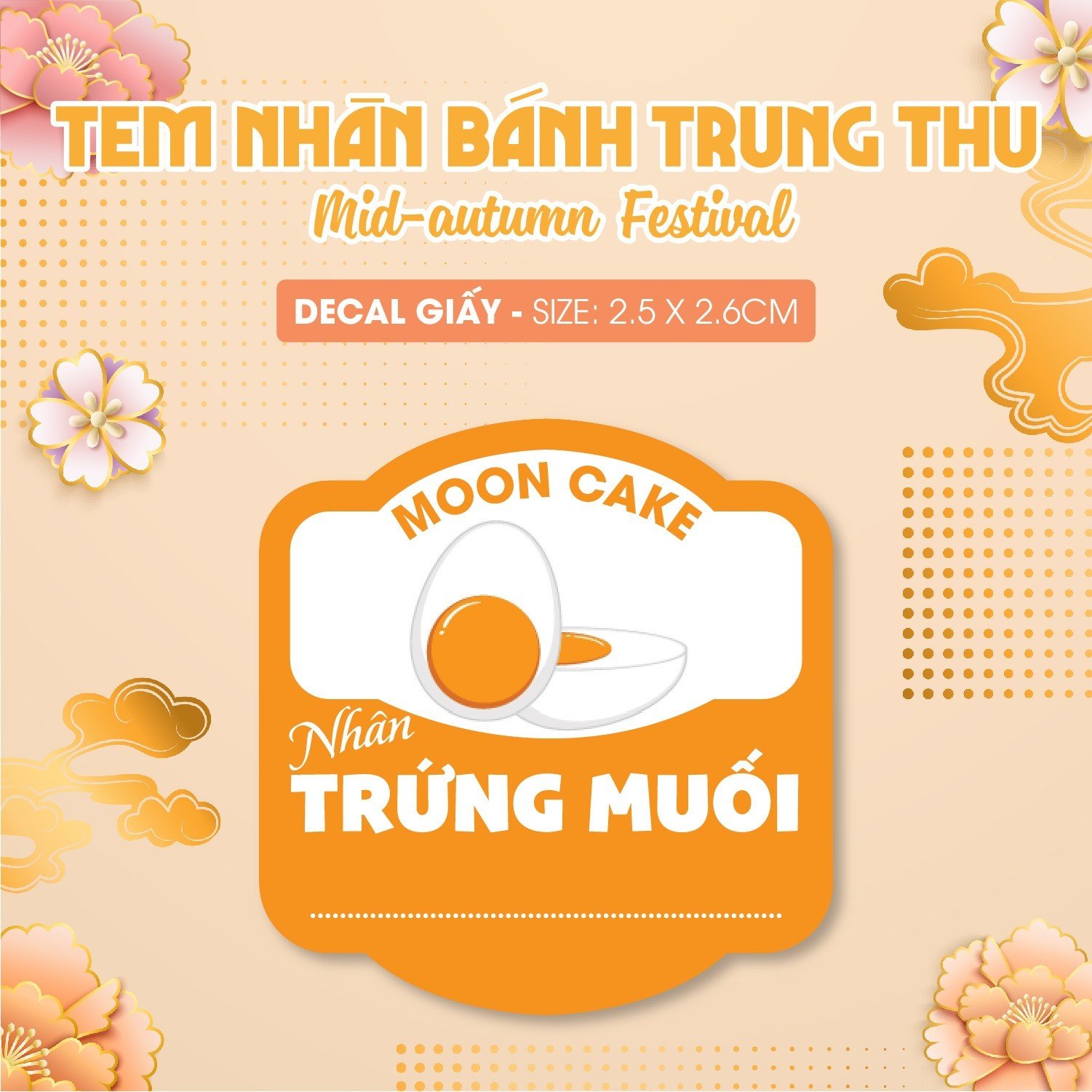 Tem Dán mẫu Hình - Nhãn Dán Nhân Bánh trung thu - Mới