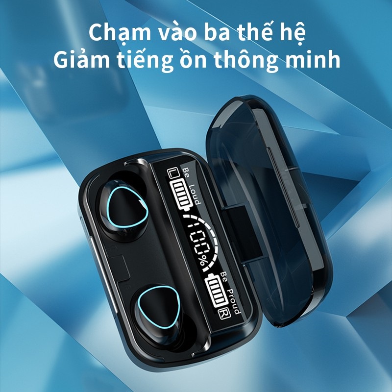 Tai nghe bluetooth M10 Pin Trâu 3500mAh âm thanh trung thực, đèn Led đẹp mắt, hộp sạc có màn hình
