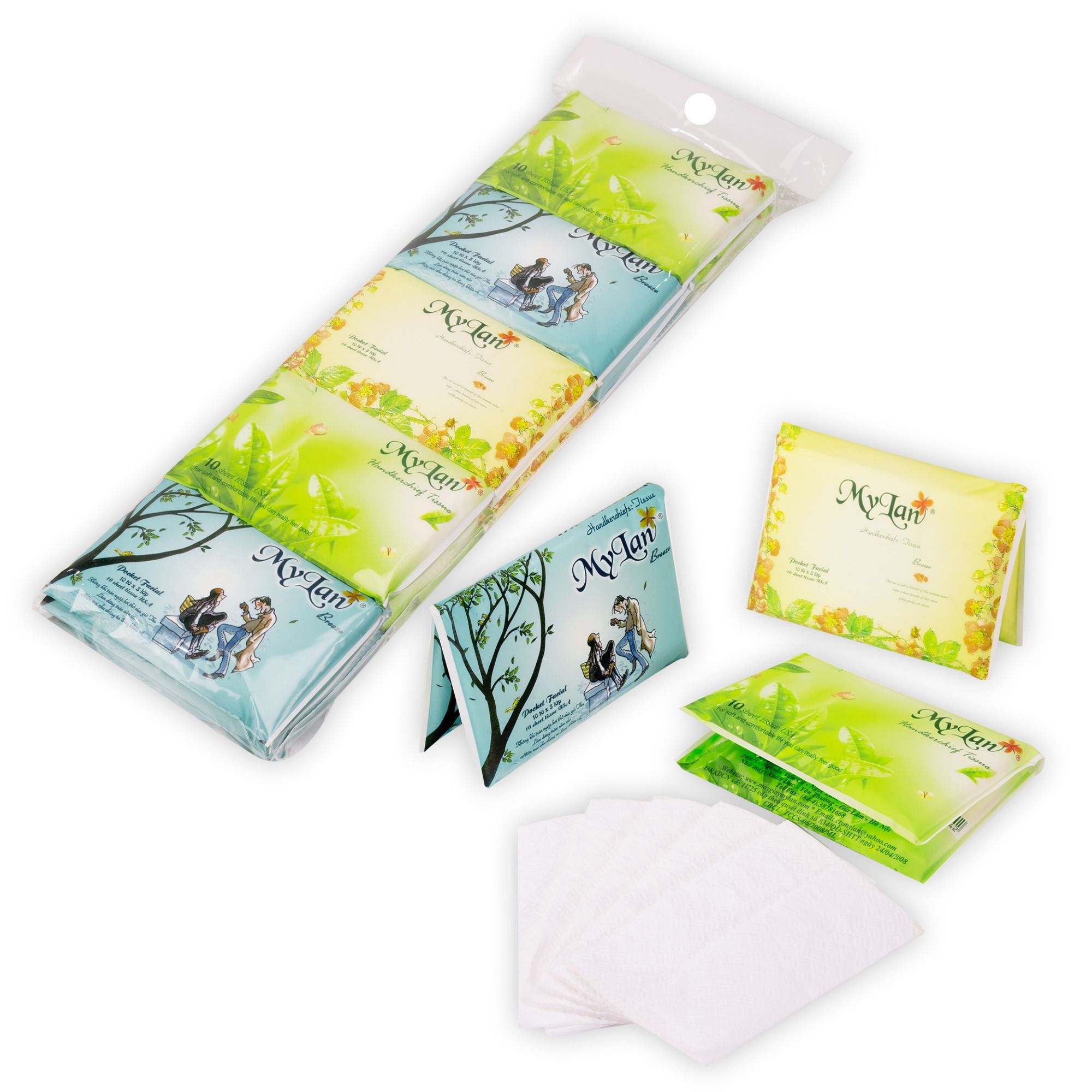 Dây 10 gói khăn giấy bỏ túi My Lan
