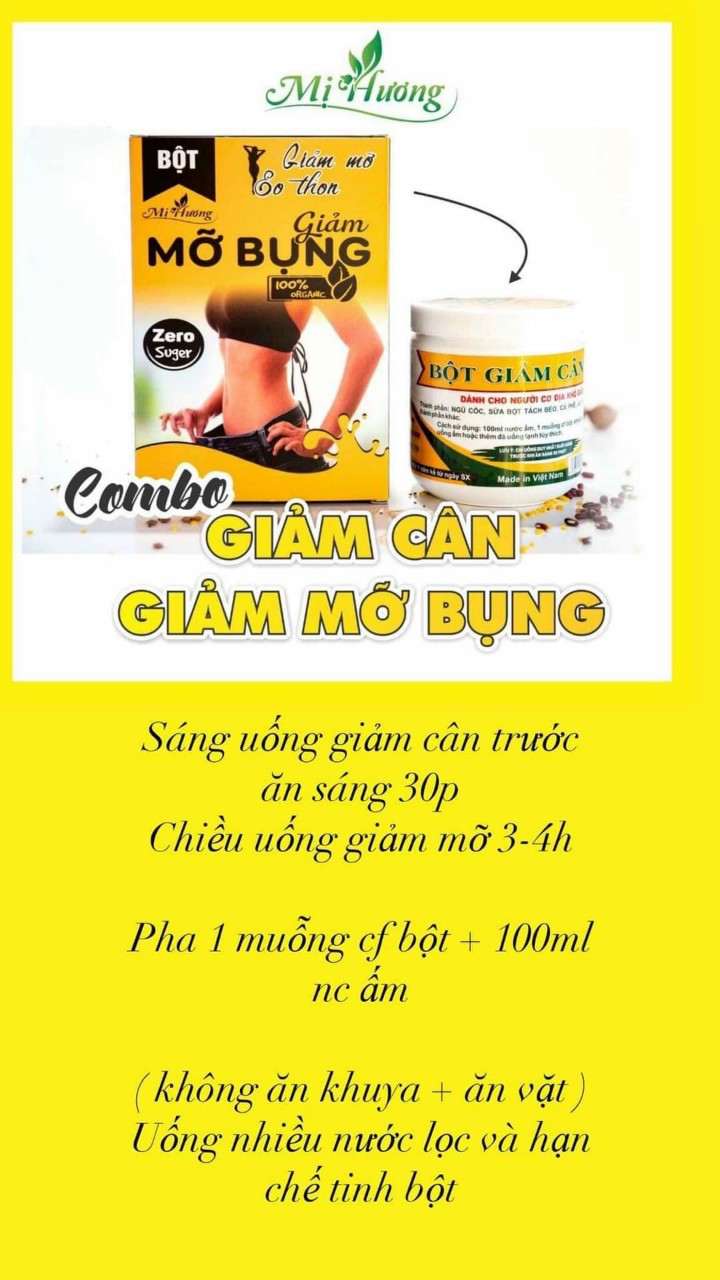 Combo Bột giảm cân Mị Hương - Giảm Mỡ Bụng Mị Hương