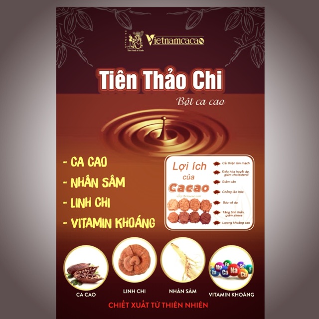 [Chính Hãng] Tiên Thảo Chi chiết suất từ bột cacao ,nhân sâm ,linh chi