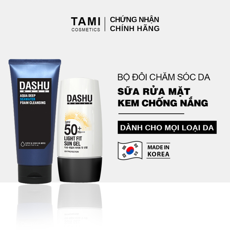 Bộ sản phẩm chăm sóc da DASHU ( Sữa rửa mặt và Kem chống nắng) dành cho nam TM - CSD01 giá rẻ