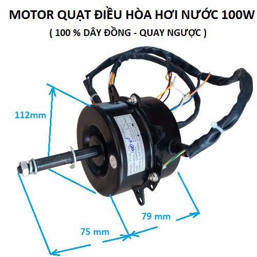 Motor quạt điều hòa hời nước 100w -lõi đồng - tặng tụ điện và sơ đồ đấu dây
