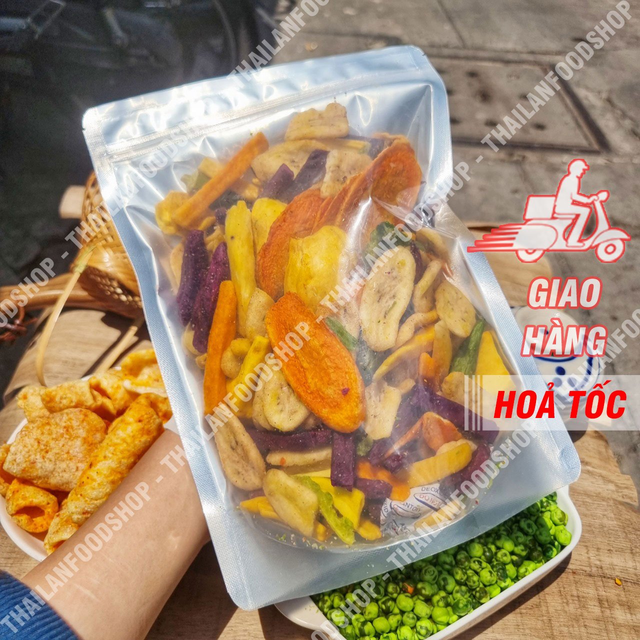 Rau Củ Sấy Thập Cẩm Không Đường - Hàng Xuất Khẩu Túi 500Gr