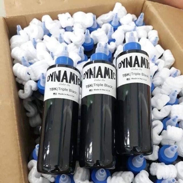Mực Xăm Hình Màu Đen Tuyền Dynamic TBK Triple Black 240ml USA