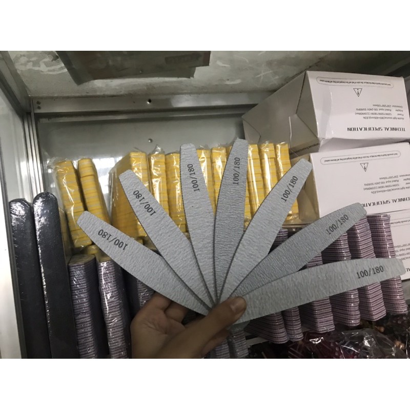 (Loại dày) combo 2 Dũa móng tay 2 mặt loại xịn 100/180