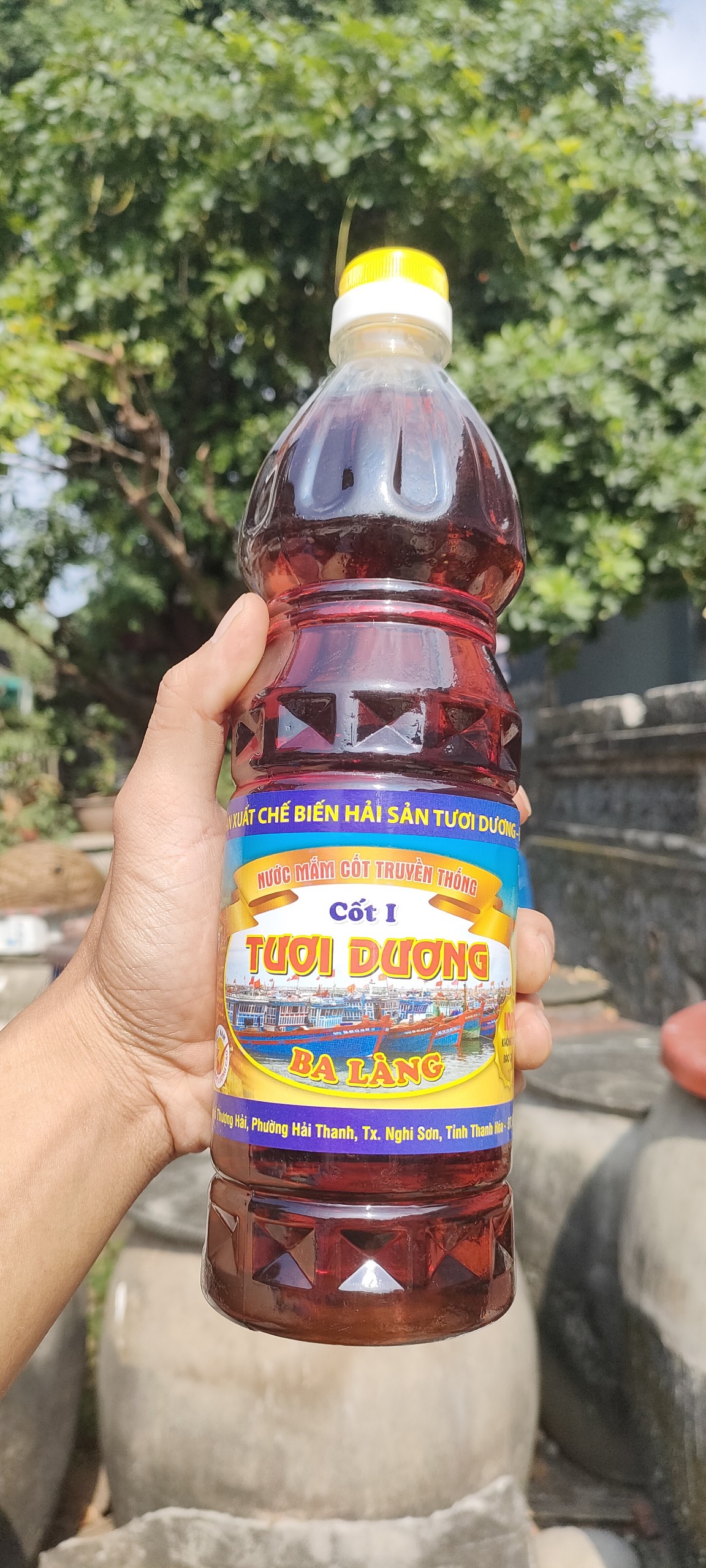 Nước mắm Ba Làng cốt cá cơm loại 1lit