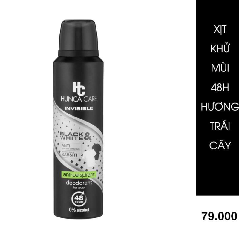 Xịt Khử Mùi Hunca Care ngăn mùi 48h hương nam tính Trái cây, Cam Bergamot dành cho nam 150ML cao cấp