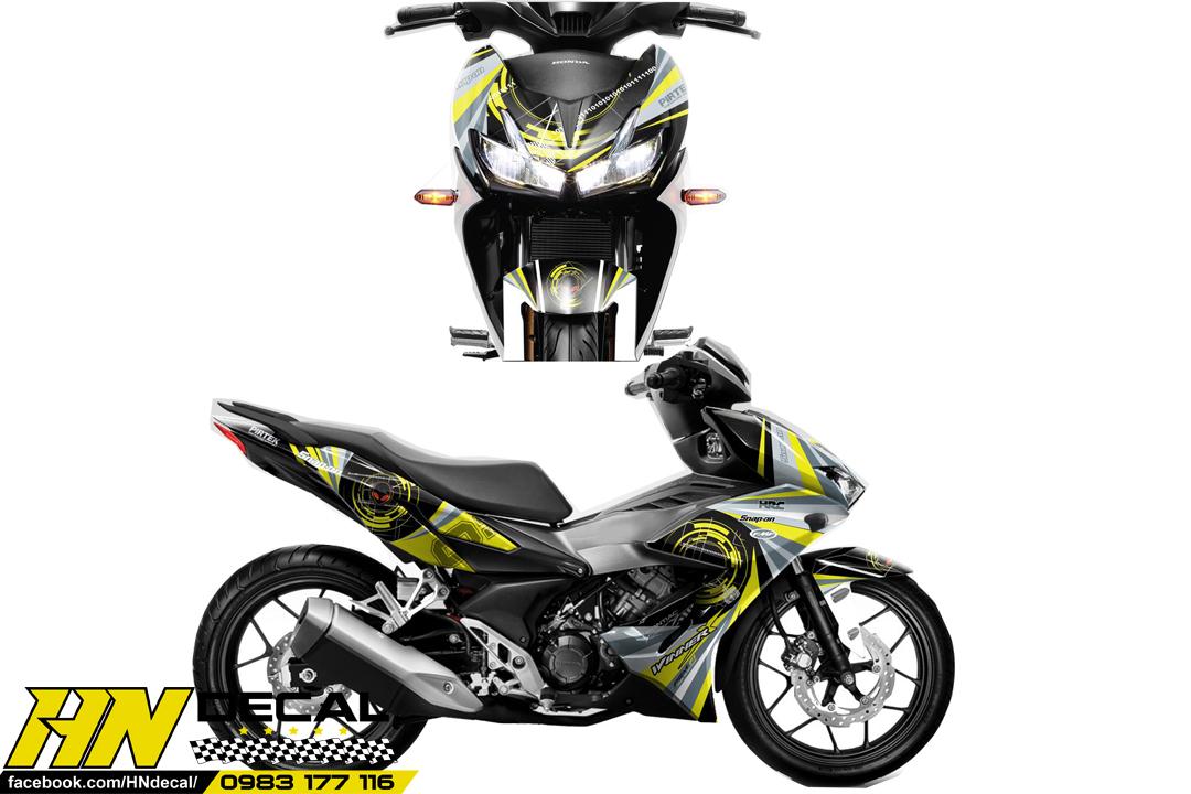 Tem Trùm Winner X Xám Vàng HRC Snap On