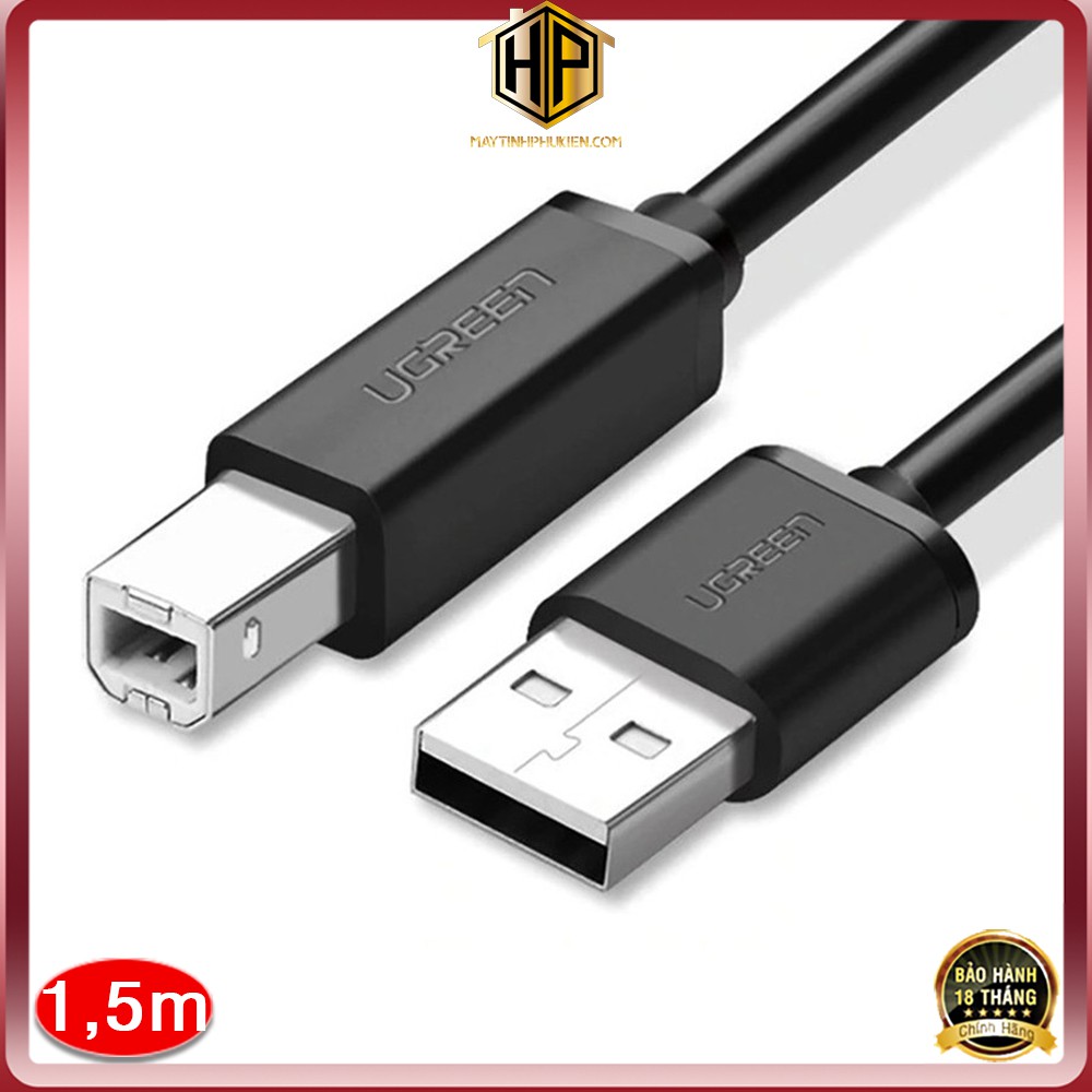 Ugreen 10845 - cáp máy in dài 1,5m - dây tín hiệu máy in usb 2.0 chính hãng