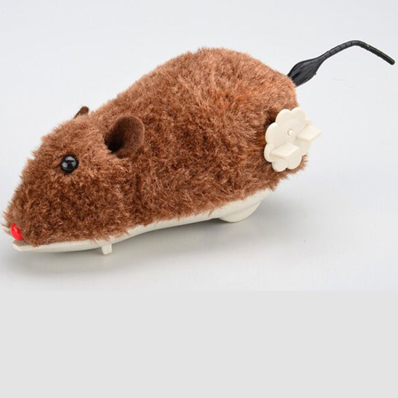 Con chuột bông chạy dây cót ngộ nghĩnh đồ chơi cho thú cưng - Selenshop