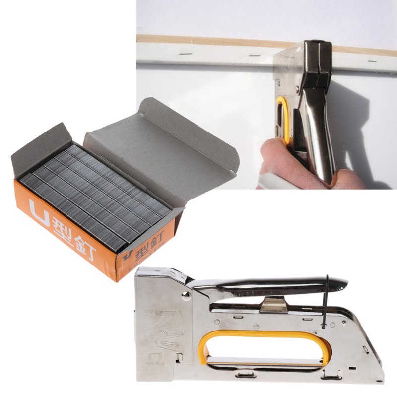 Máy bấm ghim cầm tay, Súng bắn ghim gỗ cầm tay , dụng cụ bắn ghim để căng bạt căng Banner bọc yên xe chuyên dụng