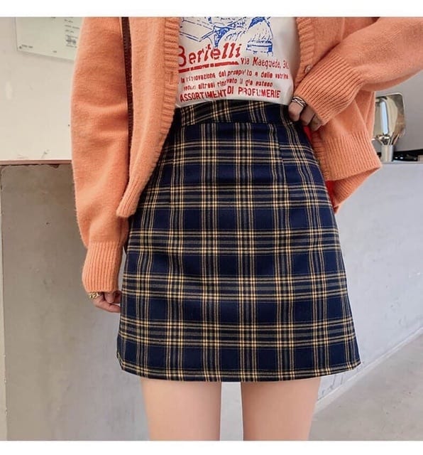 Chân Váy Kẻ Caro  2 Màu Siêu Xinh