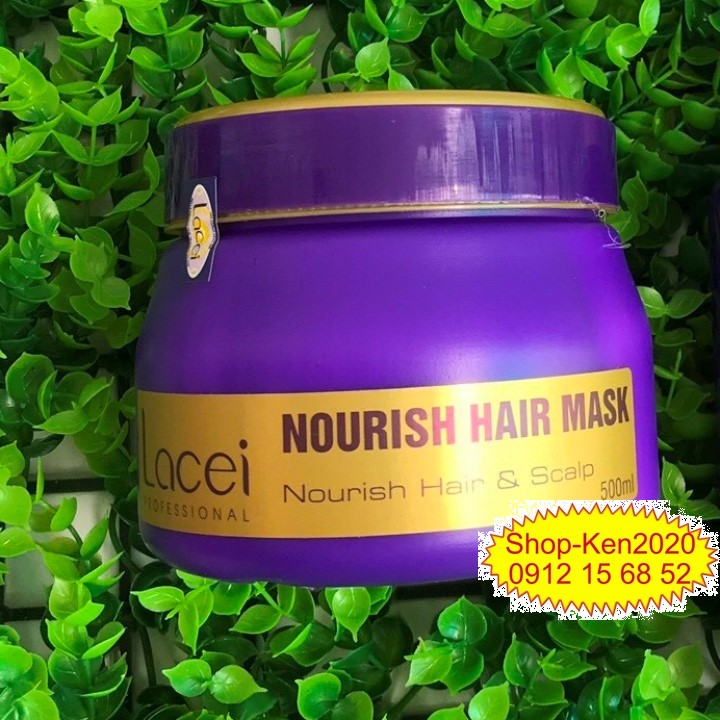 Kem hấp tóc Lacei Nourish Hair Mask 500ml (Tím - vàng)