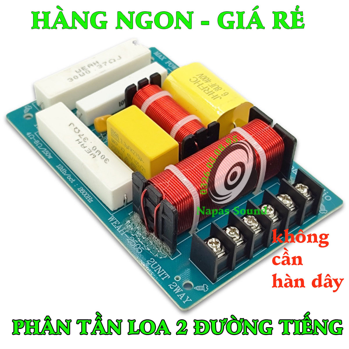 Bộ phân tần 2 loa weah2505 - giá 1 đôi - mạch phân tần 2 đường tiếng - phân tần loa 2 đường tiếng - phân tần loa kéo