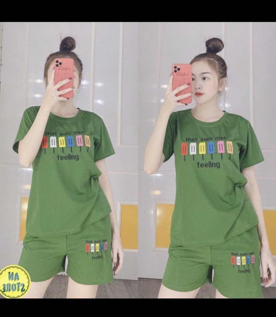 [HCM]Set Bộ Cotton Đùi Mặc Nhà Dễ Thương