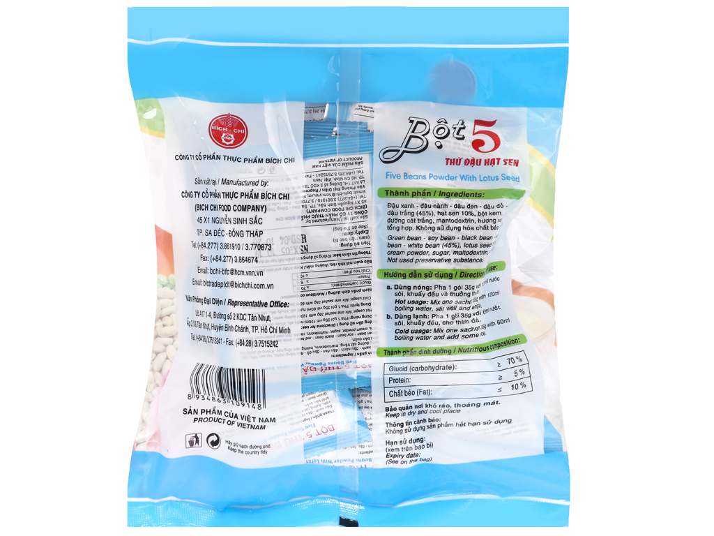 [350g] BỘT 5 THỨ ĐẬU HẠT SEN [VN] BÍCH CHI Five Bean Powder with Lotus Seed (btn-hk)