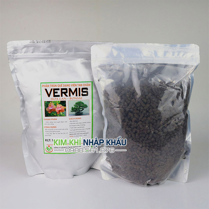 Phân Trùn Quế viên nén tan chậm cho lan VERMIS – gói 1kg