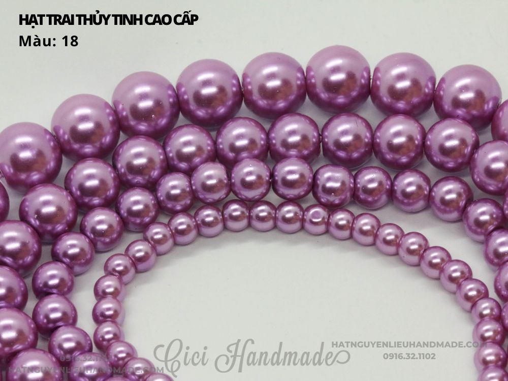 Túi chia lẻ ngọc trai thủy tinh 4mm nhiều màu Cici Handmade chuyên hạt đá hạt pha lê hạt cườm hạt trang sức
