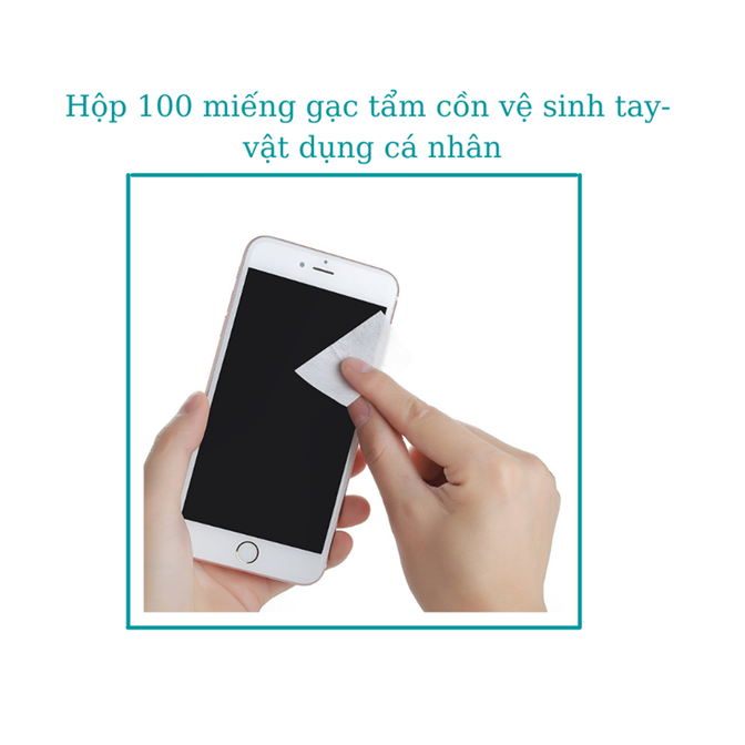 Hộp 100 miếng gạc tẩm cồn y tế Greetmed