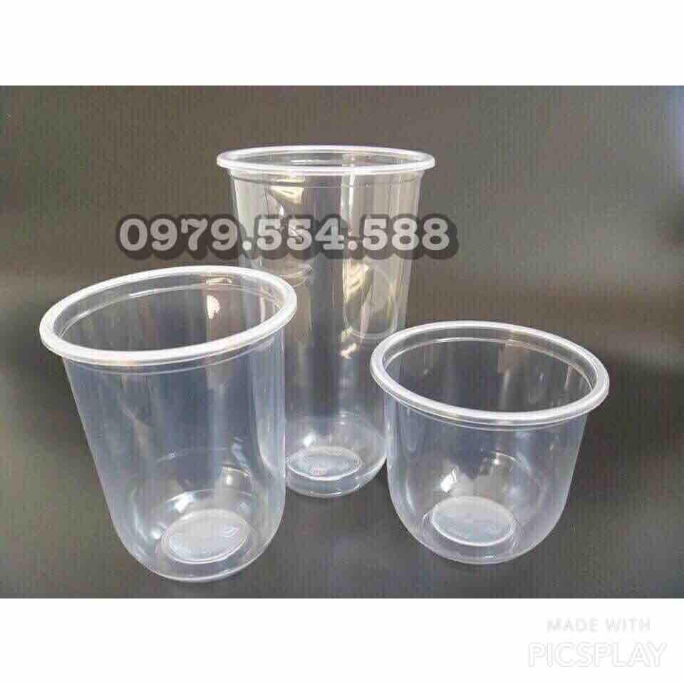 100 cốc U, ly nhựa đáy bầu 360ml