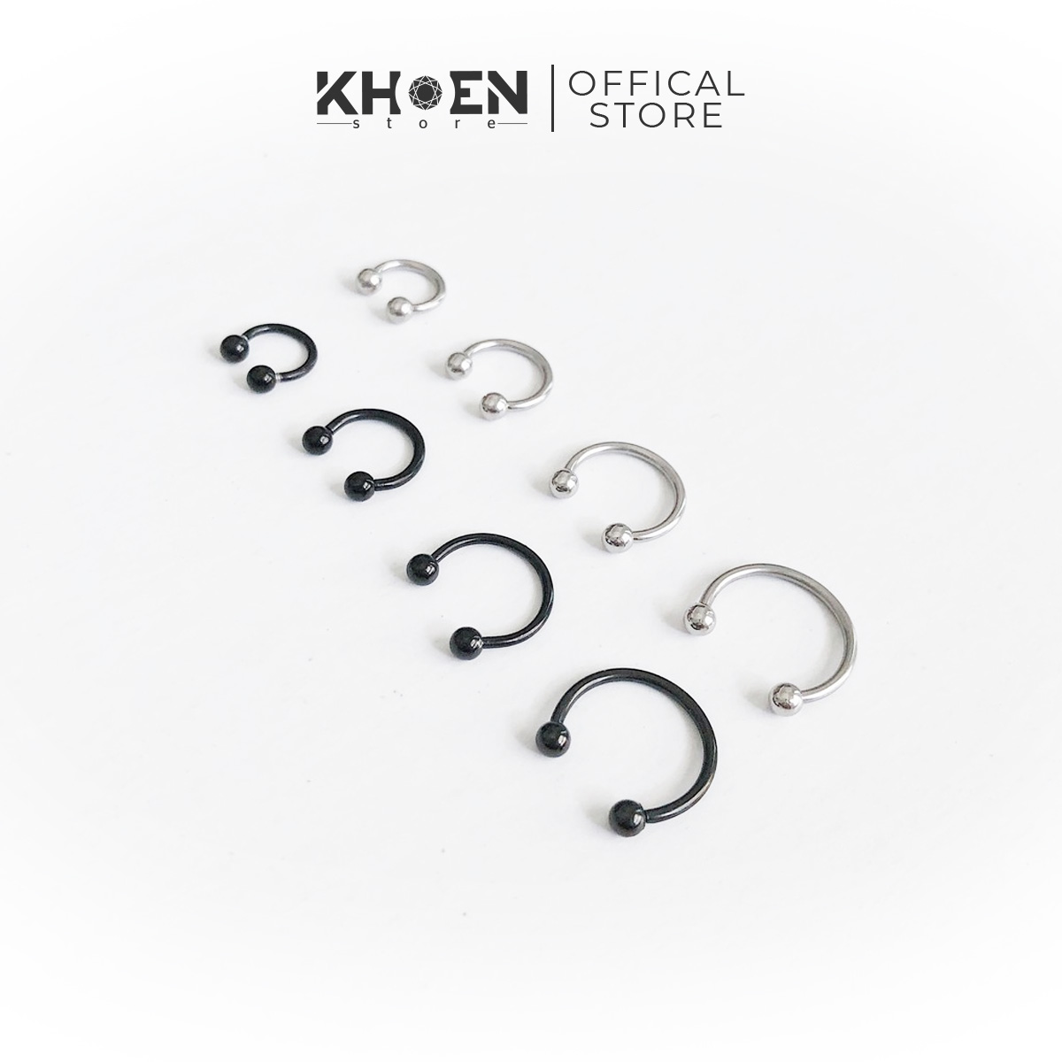 (1 Chiếc) Khuyên tai nam nữ - Chữ U đầu hạt bi mang tai mũi septum - Thép không gỉ không gây dị ứng - Bông tai nam - Khoen Store