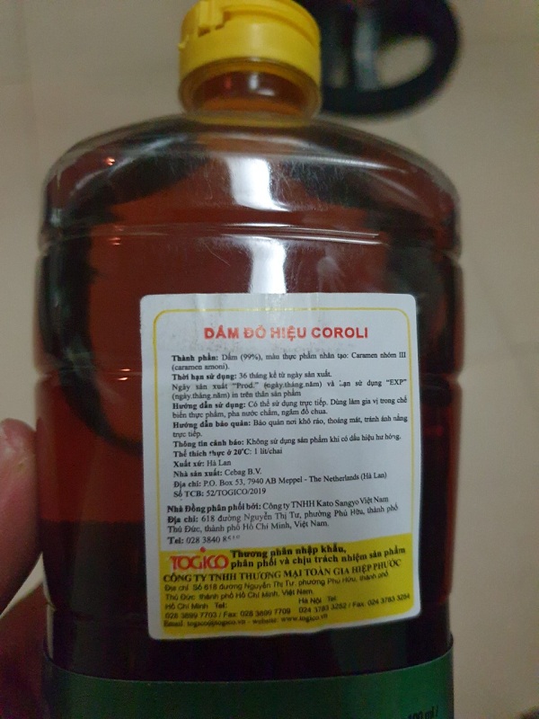 Giấm Đỏ Coroli 1L nhập khẩu Hà lan