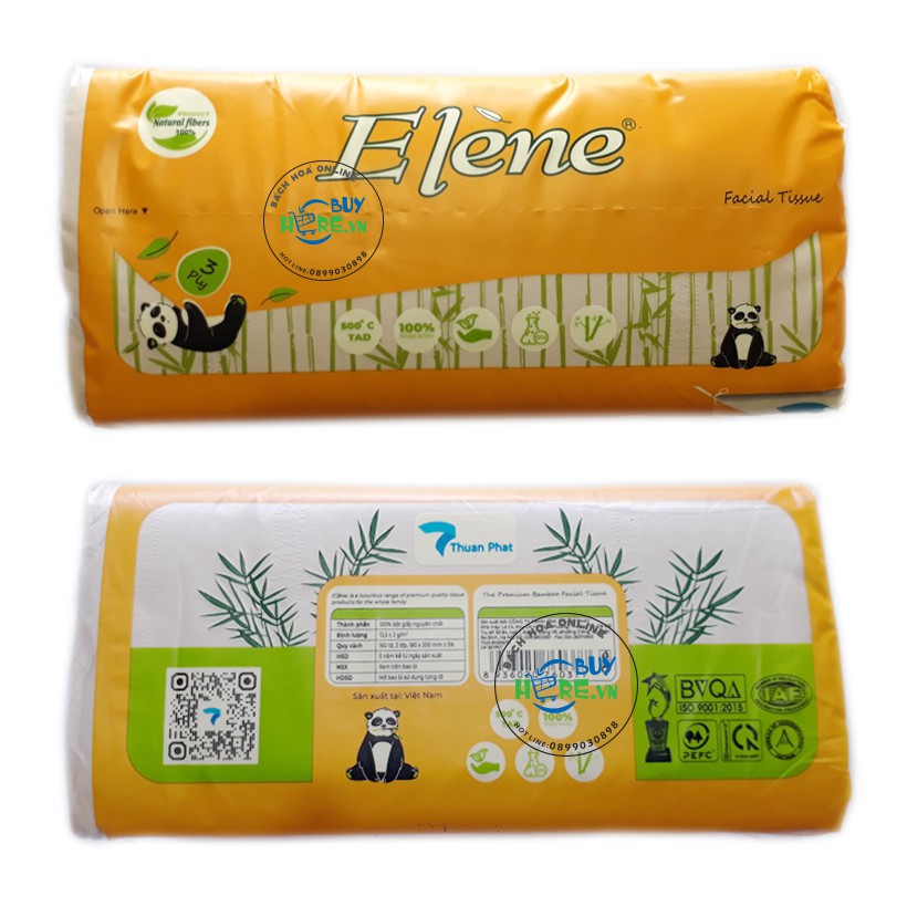 Combo 10 gói Khăn Giấy Tre Lụa - Elène Tre 480 tờ (160 Tờ/Bịch x 3 lớp)