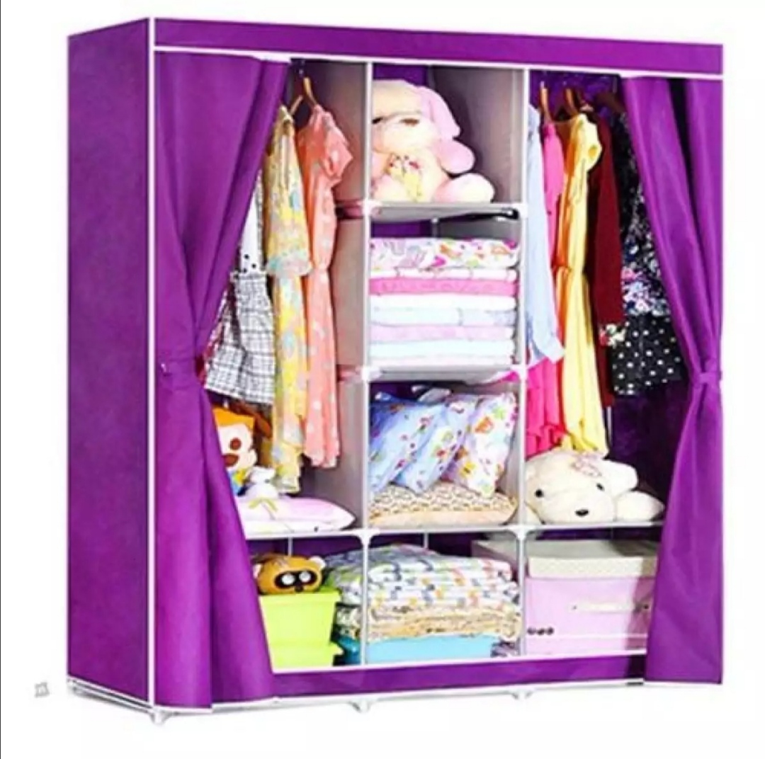 TỦ VẢI ĐỰNG QUẦN ÁO 3 BUỒNG 8 NGĂN. DỄ DÀNG LẮP ĐẶT. DI CHUYỂN. TIỆN DỤNG VÔ CÙNG. MÀU NGẪU NHIÊN