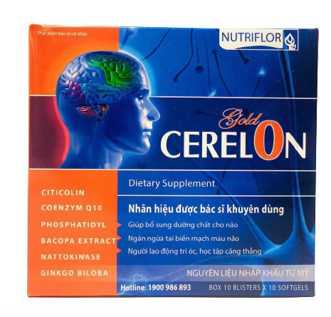 Viên bổ não CERELON GOLD 100 viên giúp ngủ ngon tăng - cường trí nhớ - phòng tai biến - Viên bổ não CERELON GOLD