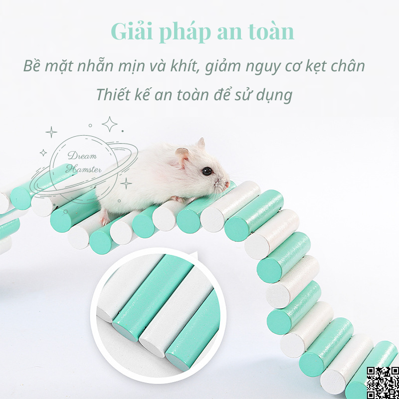 Thang gỗ uốn nhiều màu cho hamster