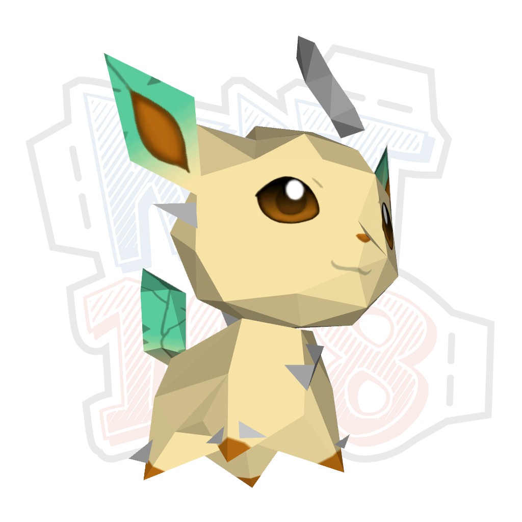 Mô hình giấy Anime Game Pokemon Leafeon Chibi