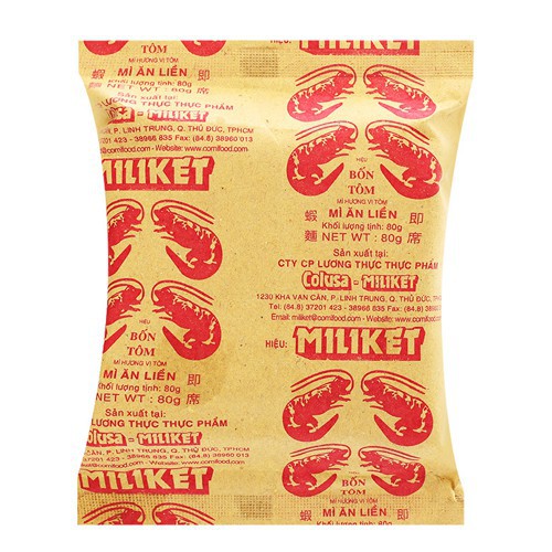 Mì tôm đặc biệt Miliket 4 tôm 80g