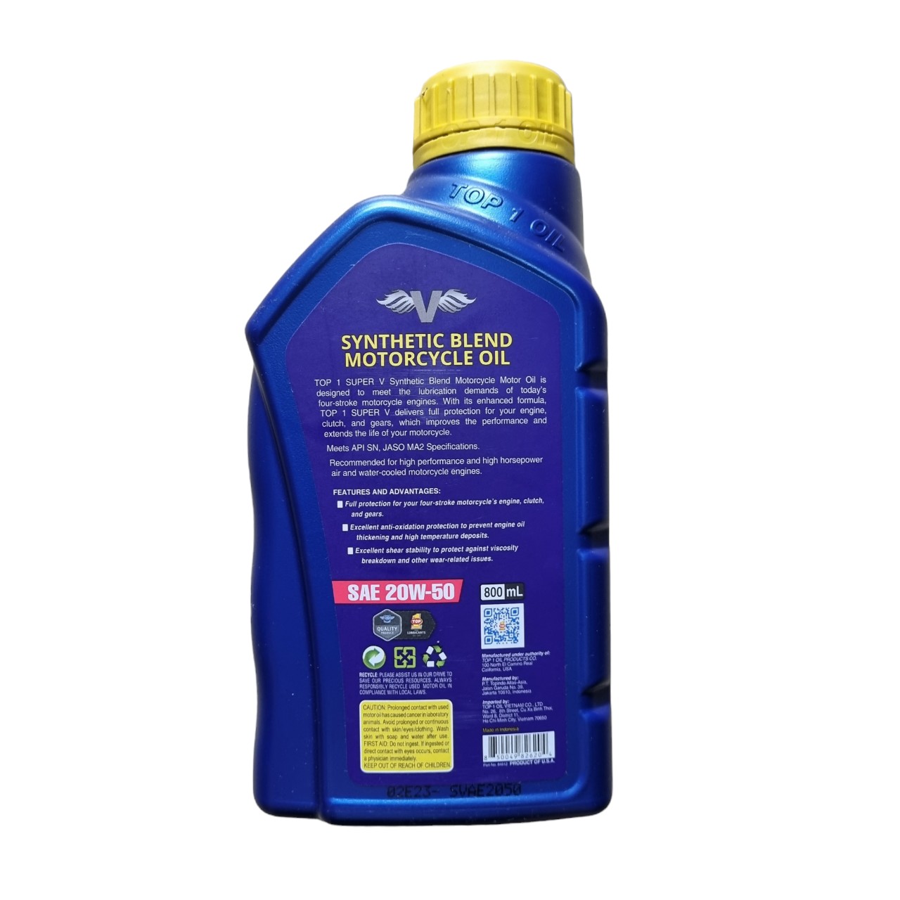 NHỚT TOP 1 SUPER V SAE 20W50 800ml xe số