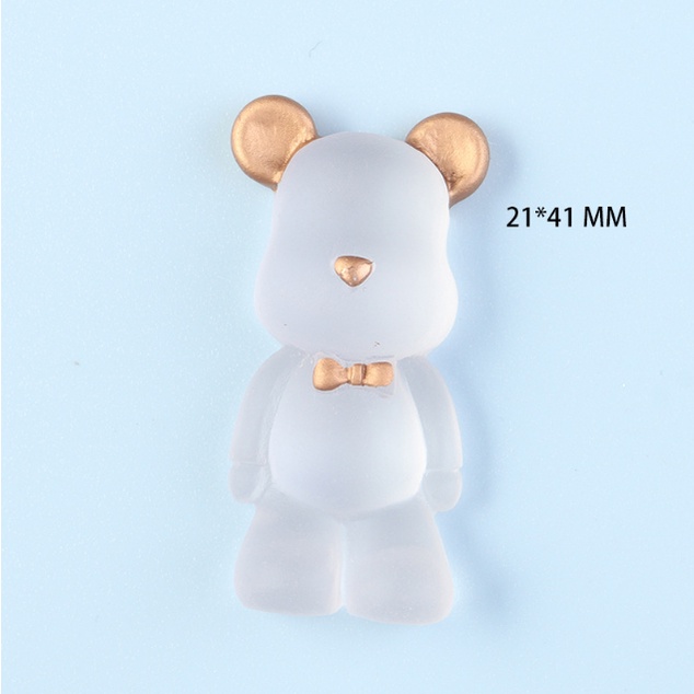 Sticker jibbitz gắn dép sục Croc hình gấu Bearbrick trong suốt