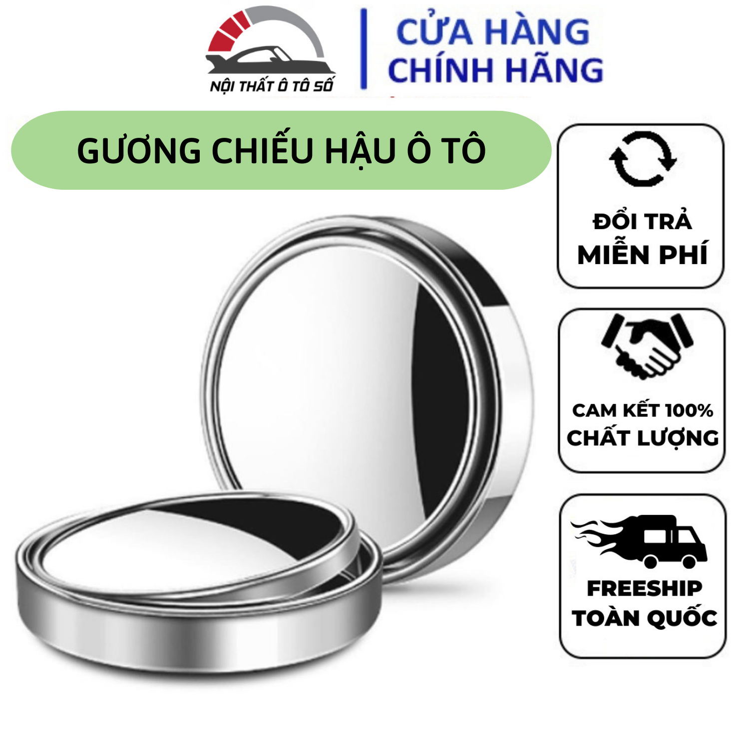 Bộ 2 gương cầu lỗi dán kính chiếu hậu - gương cầu lồi ô tô