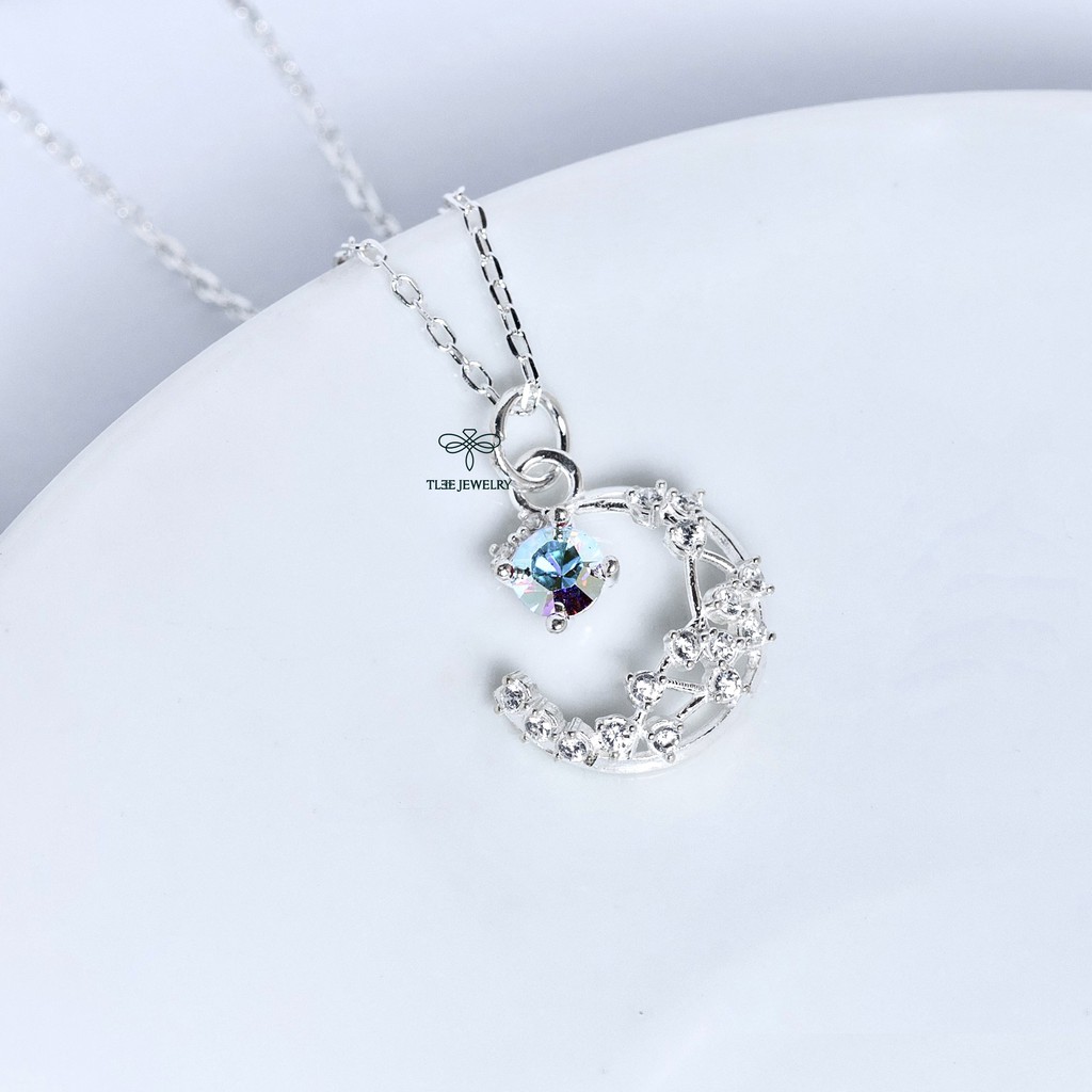 Dây chuyền bạc nữ TLEE mặt trăng pha lê TleeJewelry