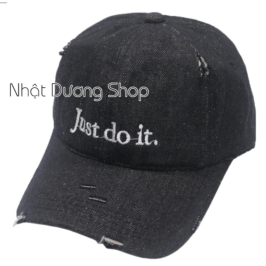 Nón kết jeans thời trang thêu chữ -Nón jeans rách bụi bặm, cá tính, phù hợp cho cả nam và nữ