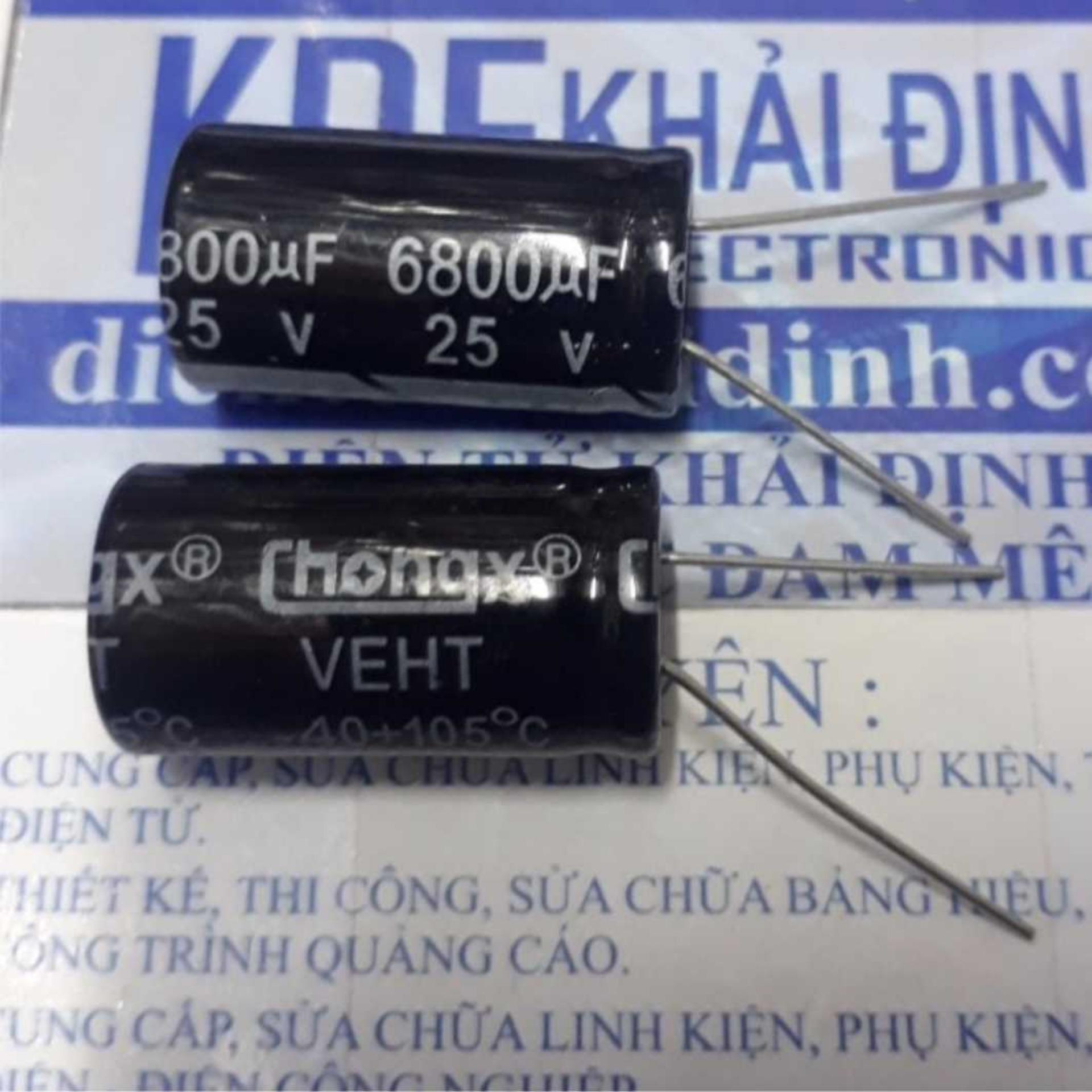 5 con tụ hóa, tụ phân cực 6800uf 25v 16x30mm kde1829