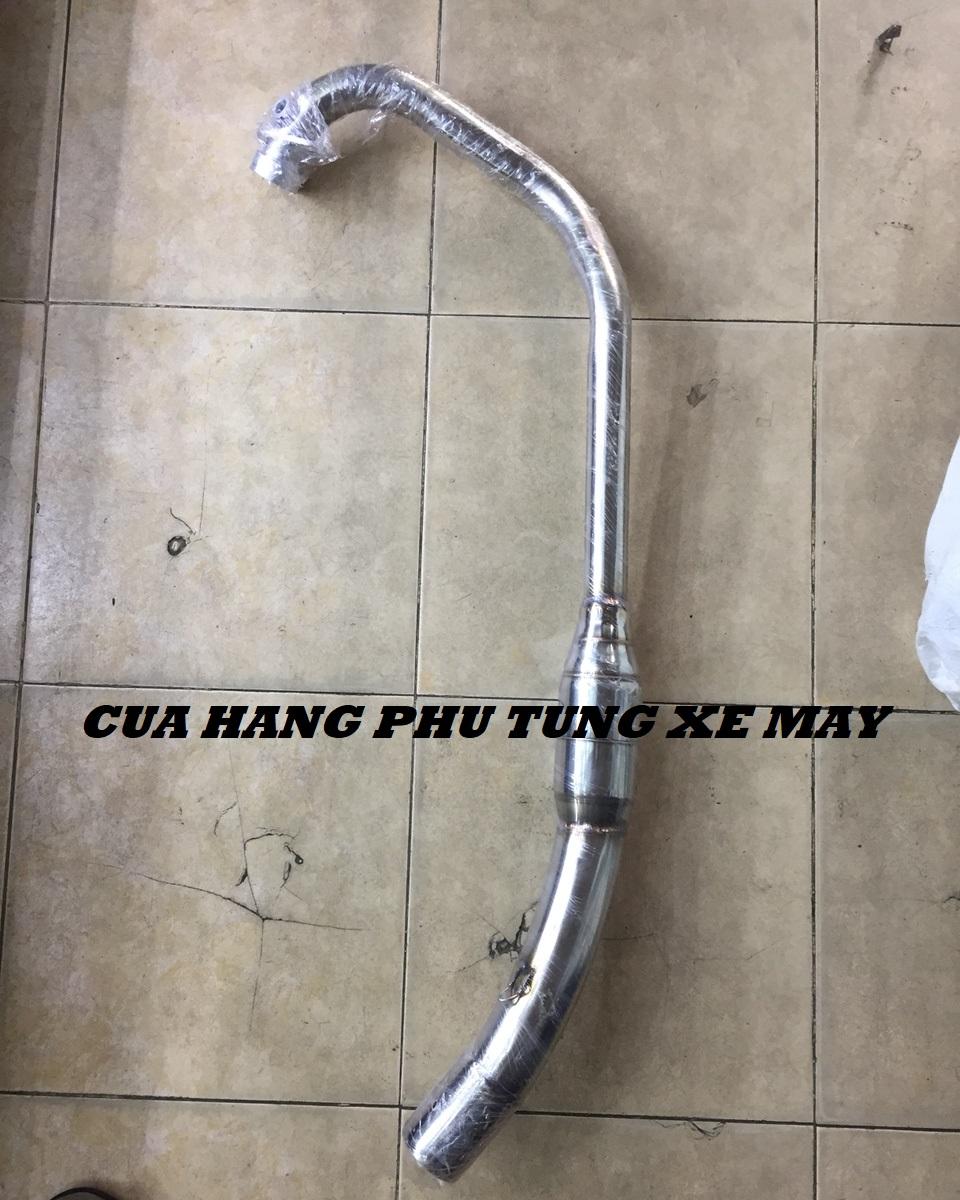 Cổ pô inox bầu hơi gắn Ex135, Ex150, Winner 150, Winner X, Raider Fi, Satria gắn lon pô độ họng 51mm
