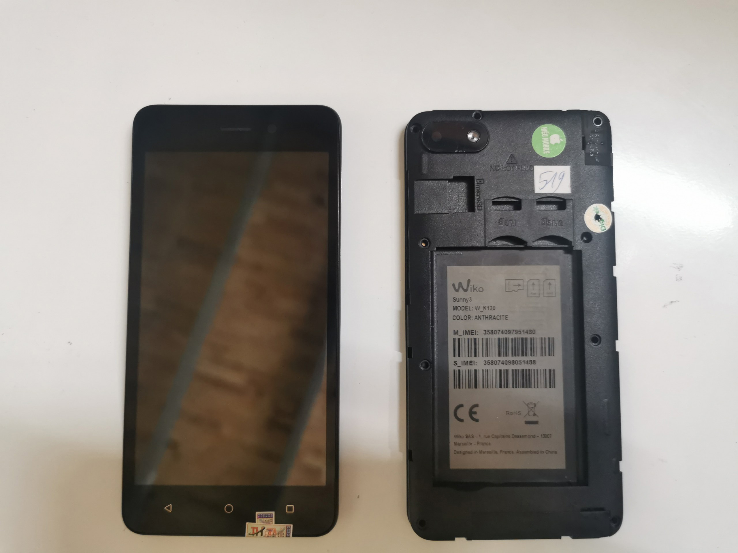 BỘ MÀN HÌNH WIKO SUNNY 2 PLUS ZIN BÓC MÁY