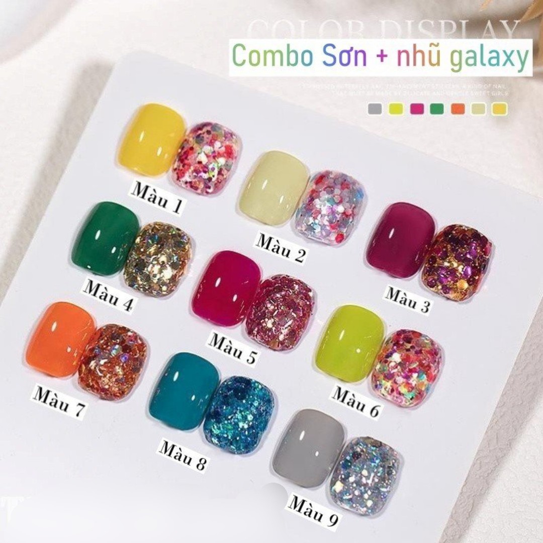 Nail polish gel + glitter nail polish (1 pair)